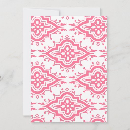 Roze Rose Birthday Uitnodiging (Achterkant)