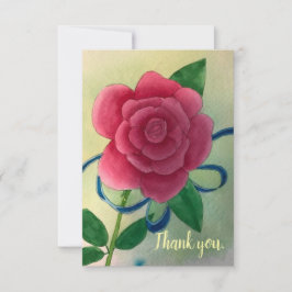 Roze Rose Blauw Lint Trouwen Dank u Kaarten