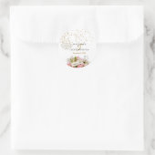 Roze Rose Bloem - Bruiloft Ronde Sticker (Tas)