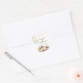 Roze Rose Bloem - Bruiloft Ronde Sticker (Envelop)