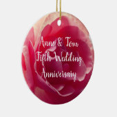 Roze Rose Bloem Foto, Anniversray Ornament (Rechts)