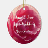 Roze Rose Bloem Foto, Anniversray Ornament (Links)