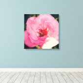 Roze Rose Bloem Foto Verpakt Canvas Afdruk (Insitu (Houten vloer))