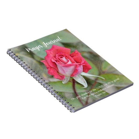 Roze Rose Bloem Geloof Gebed Dagboek Notitieboek (Rechterzijde)