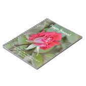 Roze Rose Bloem Geloof Gebed Dagboek Notitieboek (Linkerzijde)