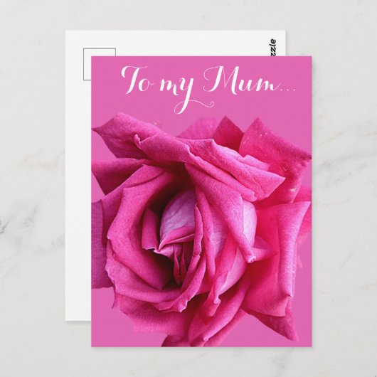  roze rose bloem Happy Moederdag kaart (Voorkant / Achterkant)