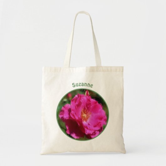 Roze Rose Bloem Kunst gepersonaliseerd Tote Bag (Voorkant)