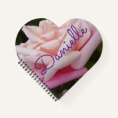 Roze Rose Bloem Mooie Tuin Bloemen Meisjes Naam Notitieboek (Voorkant)