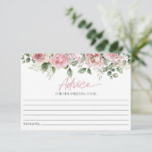 Roze Rose Bloembloem Baby shower Advieskaart (Staand voorkant)