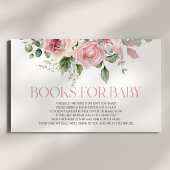 Roze Rose Bloemen Baby shower Boeken voor Baby Informatiekaartje