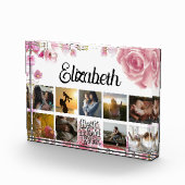 Roze Rose Bloemen Beste Elegante Modern Fotoblokken (Rechts)