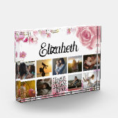 Roze Rose Bloemen Beste Elegante Modern Fotoblokken (Links)