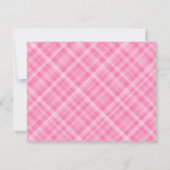 Roze Rose Bloemen Botanische Preppy Plaid Scallop Notitiekaartje (Achterkant)