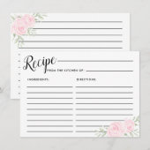 Roze Rose Bloemen Bruids Recept Kaart (Voorkant / Achterkant)