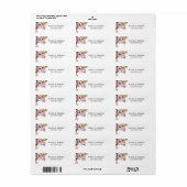 Roze Rose Bloemen Bruiloft Retouradres Label (Full Sheet)