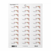 Roze Rose Bloemen Bruiloft Retouradres Label (Full Sheet)