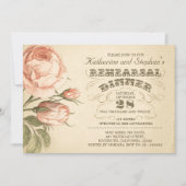 Roze Rose Bloemen  Chic Repetitie Diner Kaart (Voorkant)