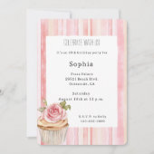  Roze Rose Bloemen Cupcake Verjaardag Kaart (Voorkant)