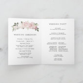 Roze Rose Bloemen Elegant Bruiloft Boekje Programm Programma (Binnen)