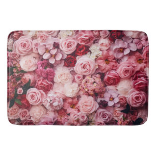 Roze Rose Bloemen Elegante Girly Badmat