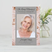 Roze Rose Bloemen Foto Keepsake Begrafenismonument Bedankkaart (Staand voorkant)