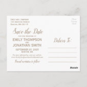 Roze Rose Bloemen Foto Save the Date Briefkaarten (Achterkant)