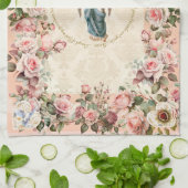  Roze Rose Bloemen Guardian Angel Theedoek (Gevouwen)