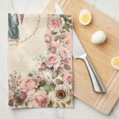  Roze Rose Bloemen Guardian Angel Theedoek (Quarter Fold)