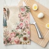  Roze Rose Bloemen Guardian Angel Theedoek (Quarter Fold)