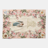  Roze Rose Bloemen Guardian Angel Theedoek (Horizontaal)