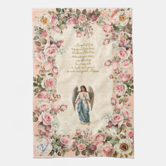  Roze Rose Bloemen Guardian Angel Theedoek