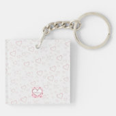 Roze Rose Bloemen Harten Valentijnsdag Gifts Sleutelhanger (Achterkant)