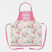 Roze Rose Bloemen Mama's Maaltijden Worden Herinne Schort (Voorkant)