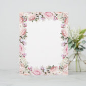 Roze Rose Bloemen Papier Blad (Staand voorkant)