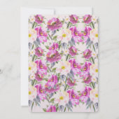 Roze Rose Bloemen Verjaardag Kaart (Achterkant)