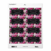 Roze Rose Bloemen Waterverf - Bruiloft Etiket (Full Sheet)