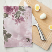  Roze Rose Bloemen Waterverf Theedoek (Quarter Fold)