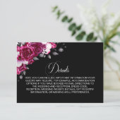 Roze Rose Bloemen Zwart Details Behuizing Kaart (Staand voorkant)