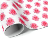 Roze rose bloemensimpel cadeaupapier (Rol Hoek)