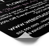 Roze Rose, Bloemist, Bloemist Adverteren Poster (Hoek)