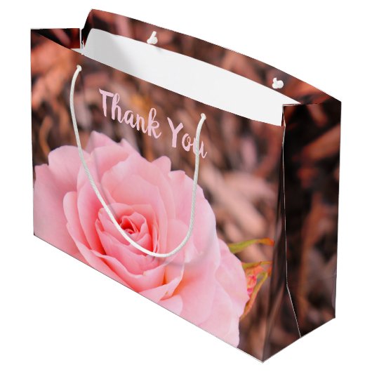 Roze Rose Bloom Groot Cadeauzakje (Achterkant Gekanteld)