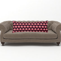 Roze Rose Bloom op Black Floral Pattern