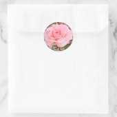 Roze Rose Bloom Ronde Sticker (Tas)