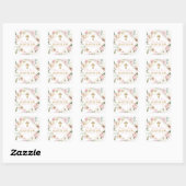 Roze Rose Blooms Girl Baptism Square Stickers (Vel)