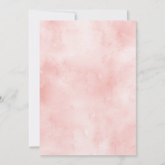 Roze Rose Blooms Girl Baptisme Invitation Kaart (Achterkant)