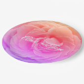 Roze Rose Blossom Bruiloft Custom Paper Borden Papieren Bordje (Gekanteld)