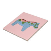 Roze Rose Blue Horse Tegel Tegeltje (Zijkant)