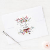 Roze Rose Blush Bloemen Bruiloft Sticker (Envelop)