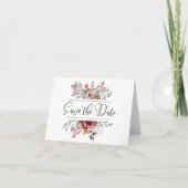 Roze Rose Blush Floral Save the Date Folded Kaart (Voorkant)