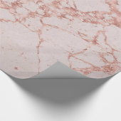 Roze Rose Blush Glitter Marble Glossy Cadeaupapier (Hoek)